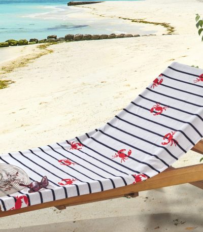 Navy Stripe Turkish Cotton Beach Towels