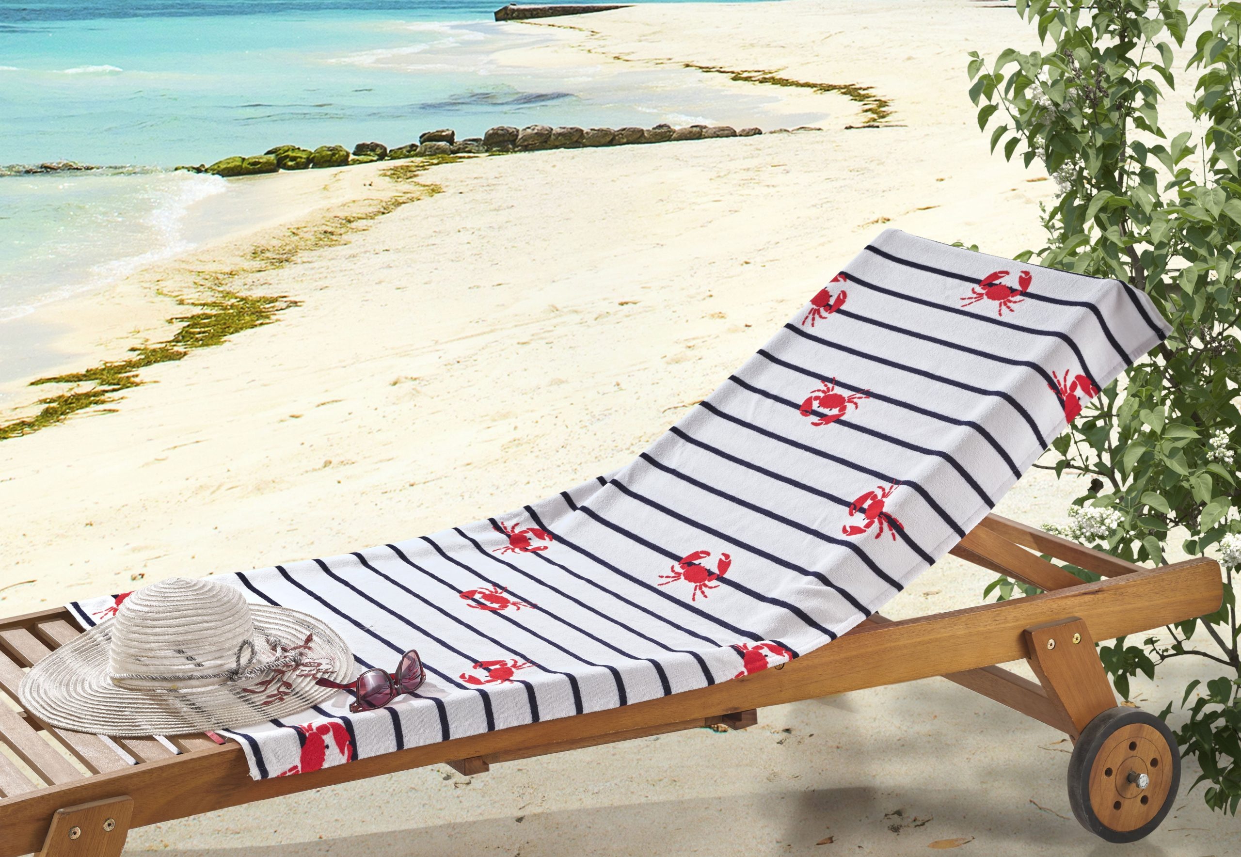 Navy Stripe Turkish Cotton Beach Towels
